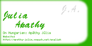 julia apathy business card