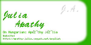 julia apathy business card